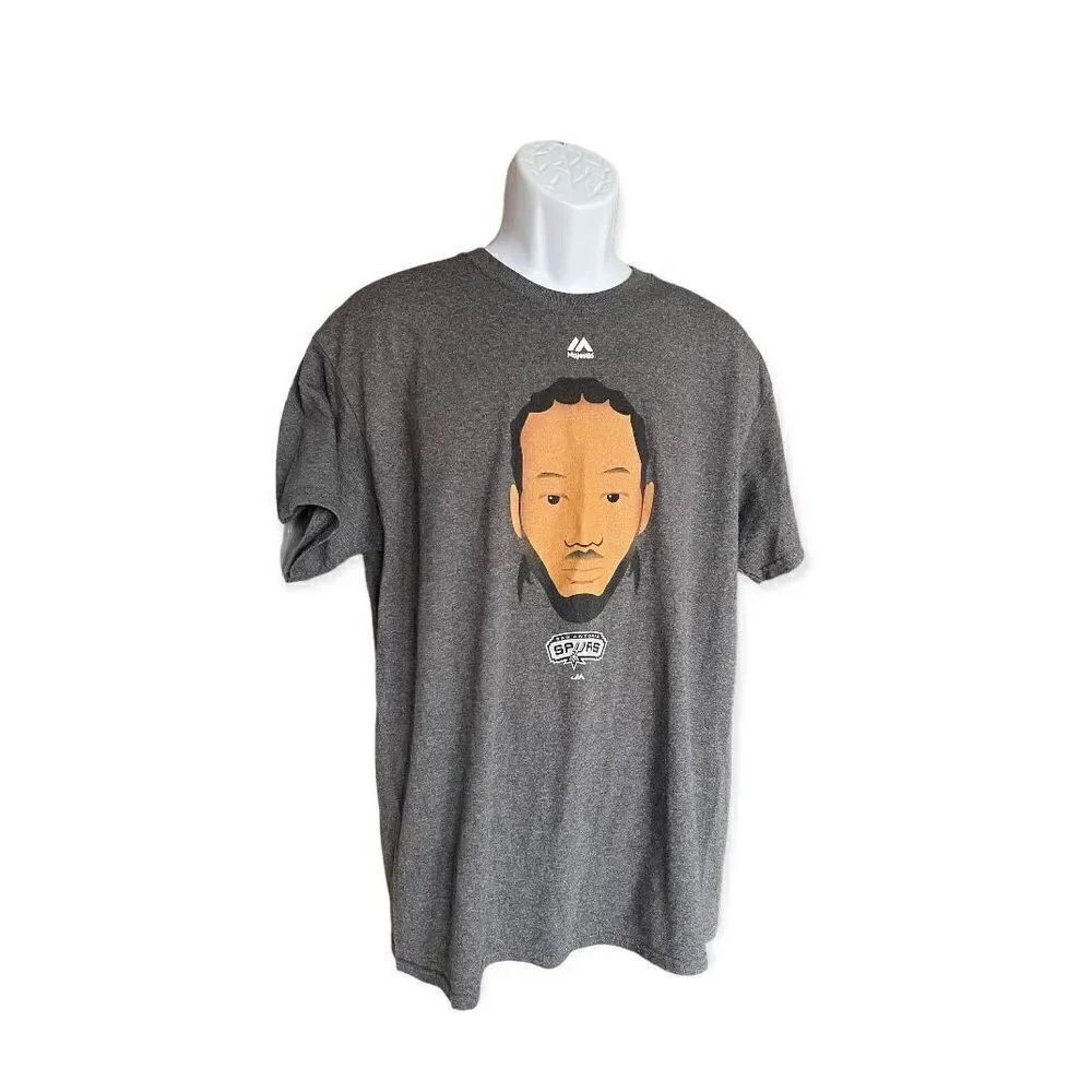 Mens NBA Magestic San Antonio Spurs Kawhi Leonard Graphic Tee Shirt - Sz L